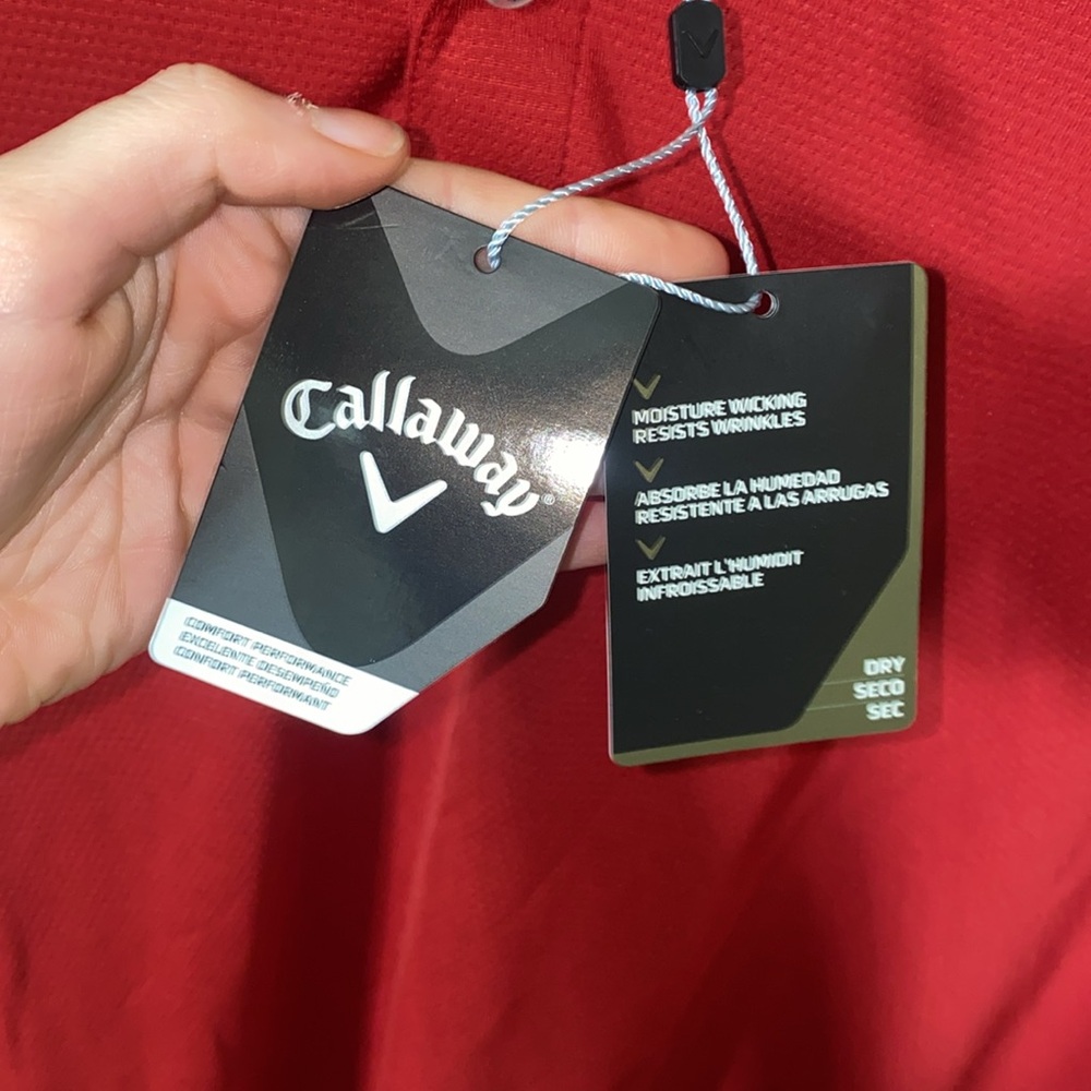 🎱Brand new Callaway Men's Chili Pepper Red Polo Shirt quick Dry! - Picture 3 of 12